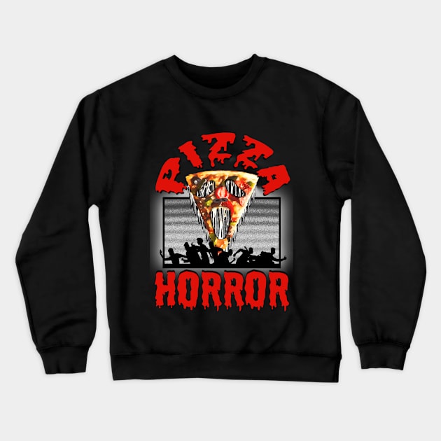 Pizza horror Crewneck Sweatshirt by SafSafStore